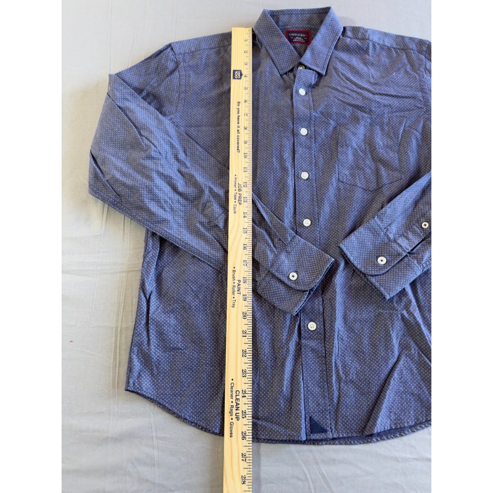UNTUCKIT Shirt Mens Small Blue Button Up Long Sleeve Cotton